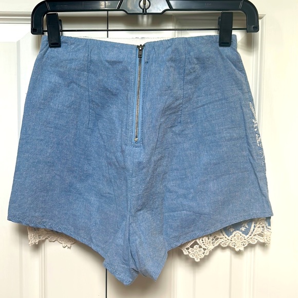 LF Chambray Denim Lace Skort - Picture 2 of 4